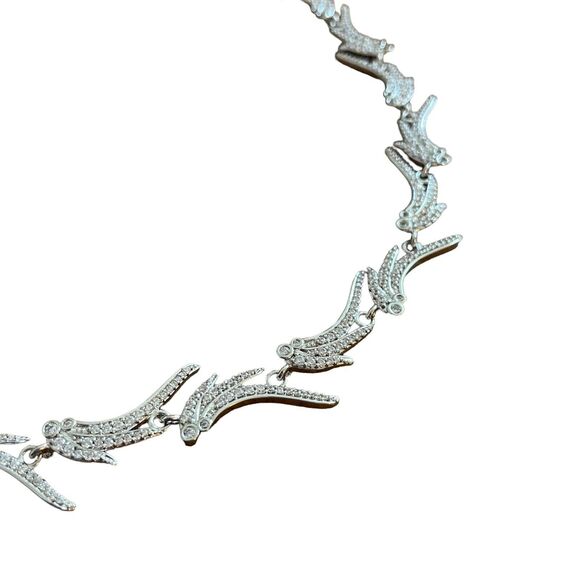 Kendra Scott CLEO Rhodium Collar Choker Necklace with Pave Crystal CZ NWOT - Picture 4 of 9